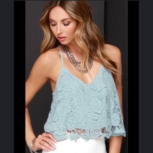 Hommage light blue lace top women’s size S